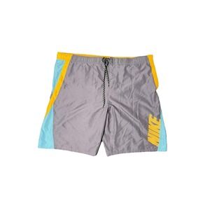 Nike Swim / Board Shorts Mens Sz XL Gray Orange ,Aqua .Mesh Lined Pockets